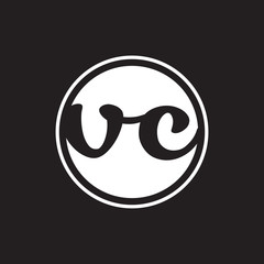 initial letter logo circle with ring white