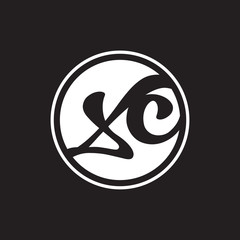 initial letter logo circle with ring white