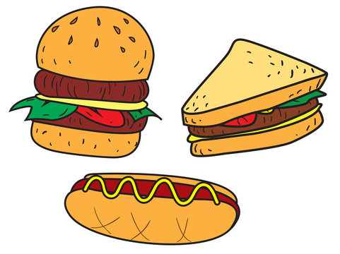 Fast Foods Doodle