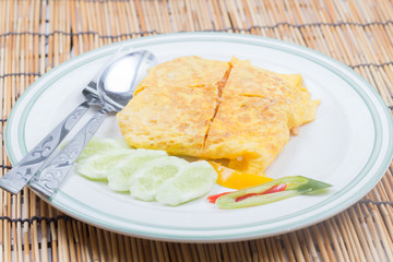 Fired rice with bacon Wrap eggs