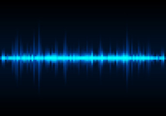 Sound waves oscillating glow light - Vector