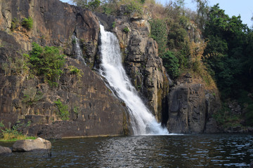 Fototapeta na wymiar tropical cascading Pongour waterfall near dalat, vietnam