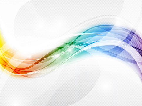 Vector abstract background. Color waves formed by flowing, and merging lines.