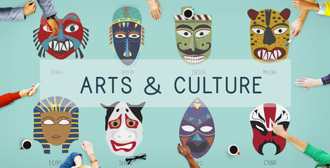 Cultural Traditional Masks Global Concept