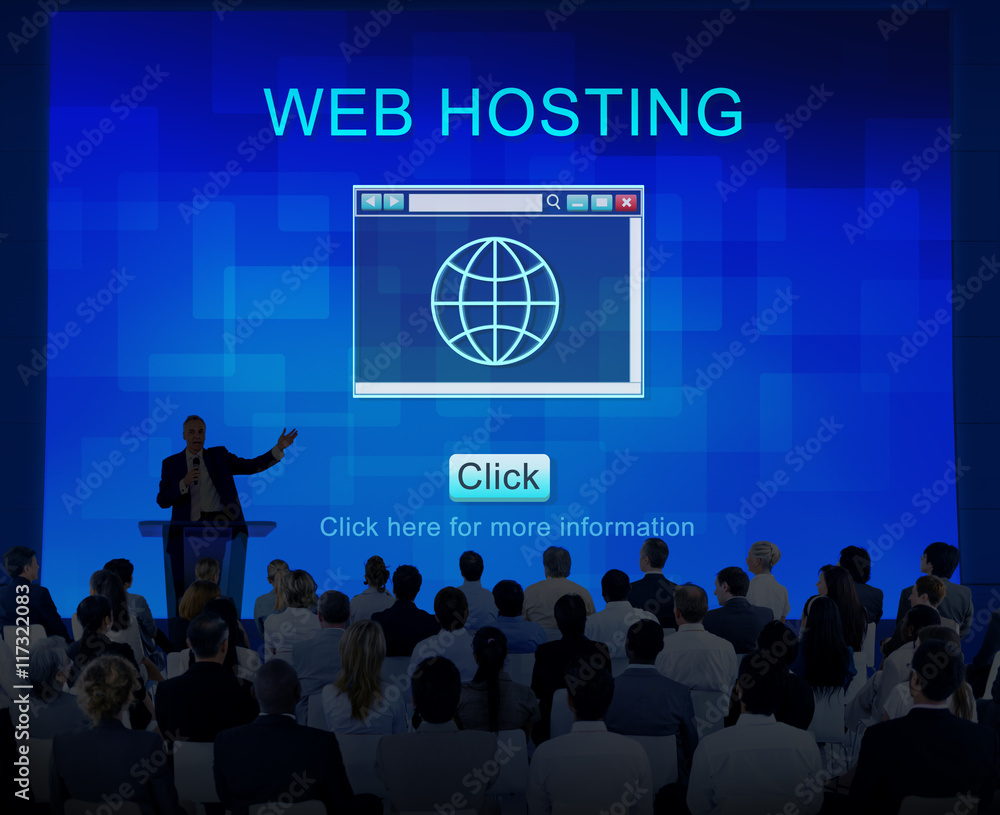 Poster seo online website web hosting technology concept