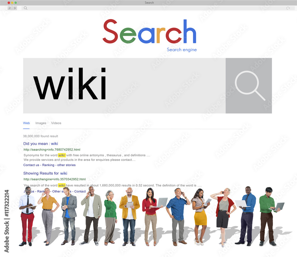 Poster wiki website database key knowledge information concept