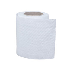 toilet paper on white background