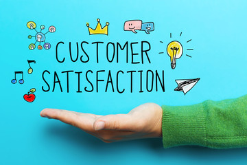 Customer Satisfaction concept with hand