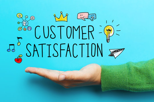 Customer Satisfaction concept with hand