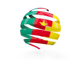 Flag of cameroon, round icon