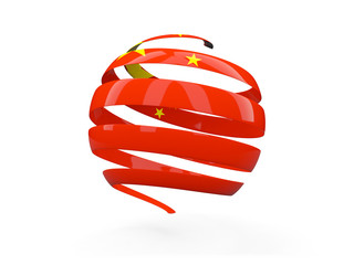 Flag of china, round icon