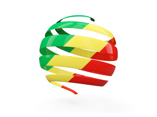 Flag of republic of the congo, round icon
