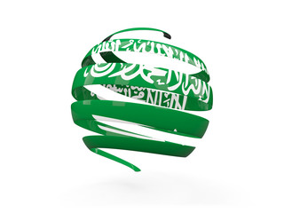 Flag of saudi arabia, round icon