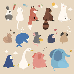 Adorable animals set