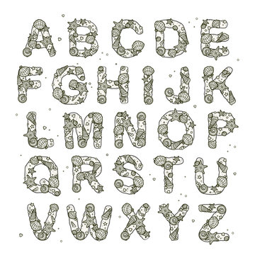 sand shell alphabet