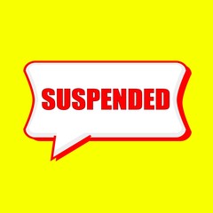 suspended red wording on Speech bubbles Background Yellow
