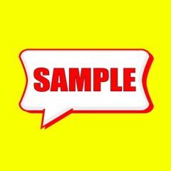 sample red wording on Speech bubbles Background Yellow