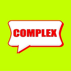 complex red wording on Speech bubbles Background Yellow lemon