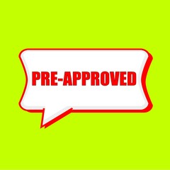 pre approved red wording on Speech bubbles Background Yellow lemon