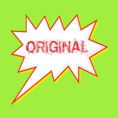 original red wording on Speech bubbles Background Green-yellow