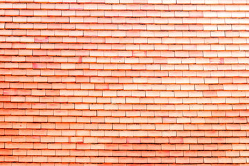 Closeup of the red clay roof tiles