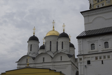 Golden dome of the church in the monastery in Russia .