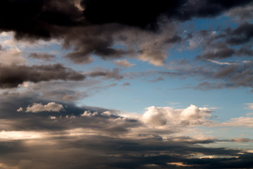 Fototapeta na wymiar dark clouds in the sky.