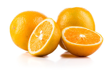 Orange fruits isolated on white