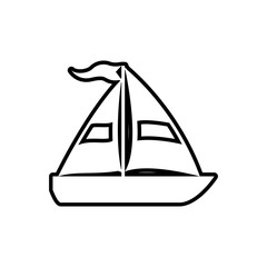 sailboat transportation delivery travel icon. Isolated and flat illustration. Vector graphic