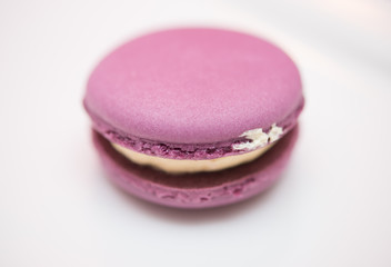 lilac macaroon on a dish