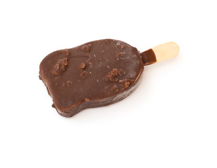 chocolate outer ice cream on a white background
