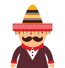 mexican man character icon