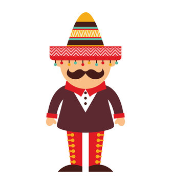 mexican man character icon