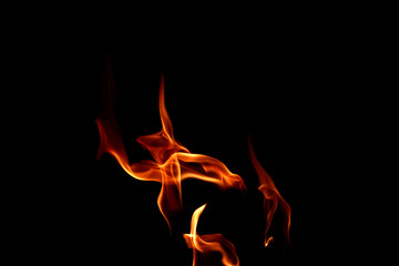 Fototapeta premium fire flames on black background