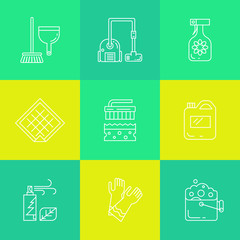Cleaning anad household supplies icons.