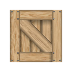Wood material box square icon. Texture illustration Brown colored Isolated graphic. Vector graphic