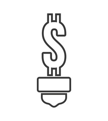 light bulb money illumination energy power icon. Isolated and flat illustration. Vector graphic