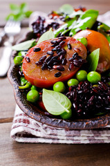 Salad with black rice