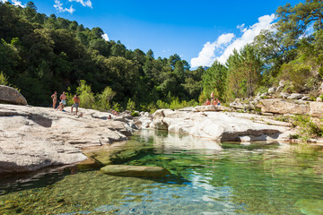 Fototapeta na wymiar Cavu natural pool near Tagliu Rossu and Sainte Lucie in Corsica