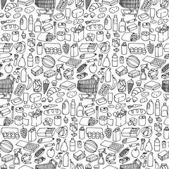 Supermarket seamless pattern