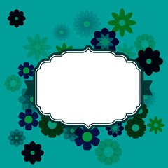 Fototapeta premium Floral frame for text. Vector illustration