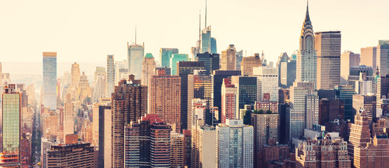 Aerial view of the New York City skyline - obrazy, fototapety, plakaty