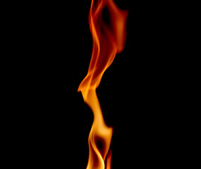 Fototapeta premium Fire flame on black background