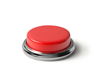 Red button isolated with clipping path