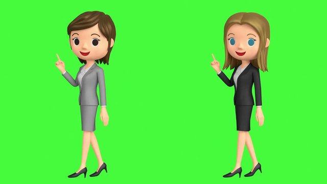 3D animation - Animation of two women who continue walking.