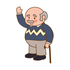 grandfather old person man male icon. Isolated and flat illustration. Vector graphic