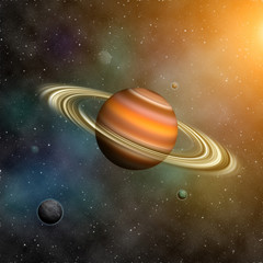 Plakat Saturn planets. Elements of this image furnished by NASA.