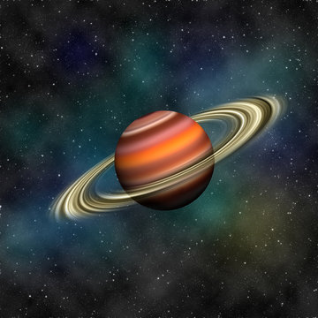 Saturn with stars.This image elements furnished by NASA.
