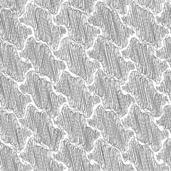 Vector geometric seamless patterns set, black and white texture.