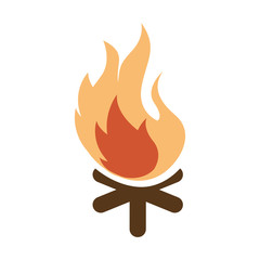 campfire flame wood icon